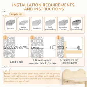 PawHut Cat Shelf Wall-Mounted Beige