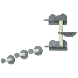 PawHut Wall-Mounted Cat Tree Shelf Grey