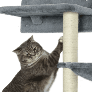 PawHut Wall-Mounted Cat Tree Shelf Grey