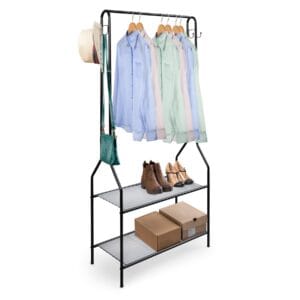 House of Home Clothes Rail w/ Two Shelves