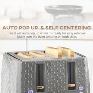 Homcom Kettle & Toaster Set 1.7L/4 Slice