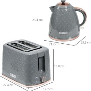 Homcom Kettle & Toaster Set 1.7L/2 Slice