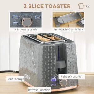 Homcom Kettle & Toaster Set 1.7L/2 Slice
