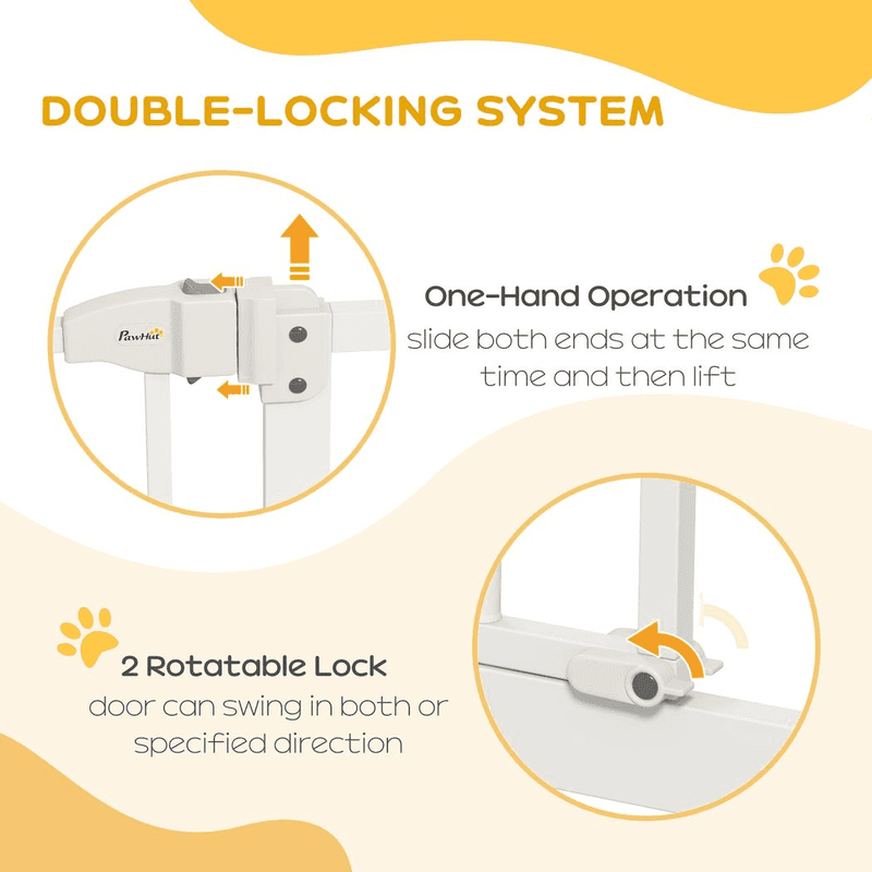 PawHut Metal Pet Gate Safety Adjustable PawHut Metal Pet Gate Safety Adjustable