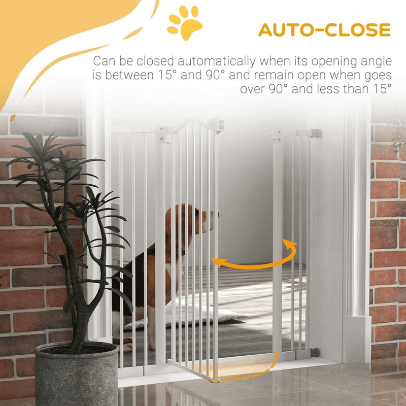 PawHut Metal Pet Gate Safety Adjustable PawHut Metal Pet Gate Safety Adjustable