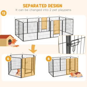 PawHut Puppy Play Pen Heavy Duty 12 Panels