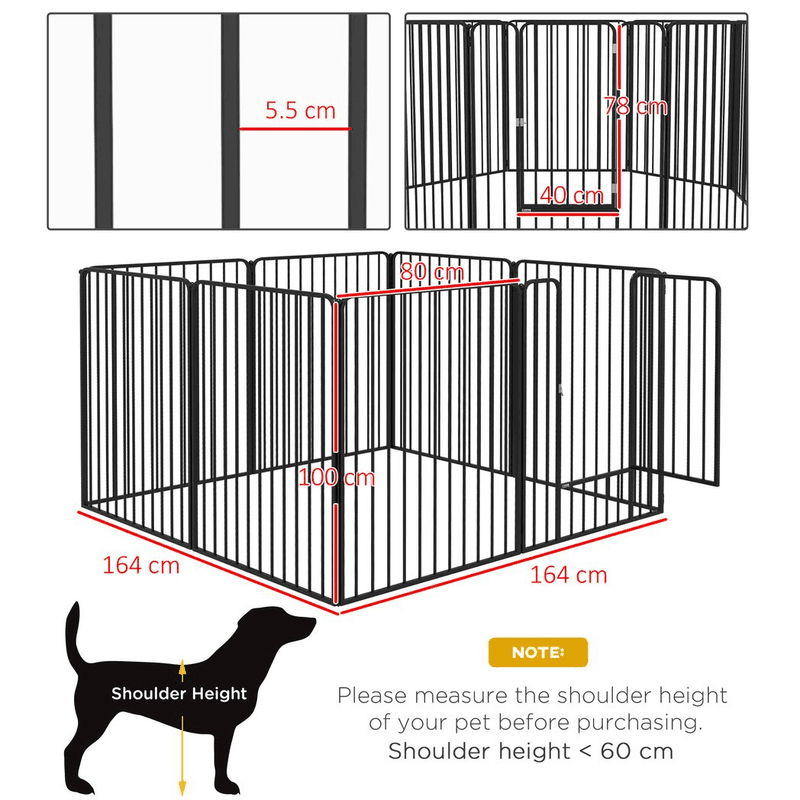 PawHut Heavy Duty Dog Playpen 8 Panels PawHut Heavy Duty Dog Playpen 8 Panels