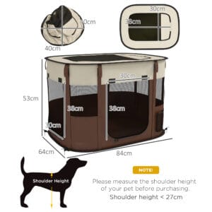 PawHut Dog/Cat Pen Portable Brown