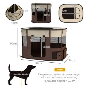 PawHut Dog/Cat Pen Portable Brown
