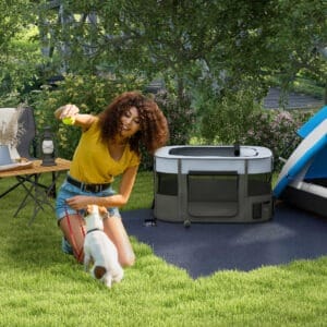 PawHut Portable Dog/Cat Pen Grey