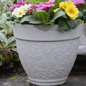 Floral Sandstone effect Planters