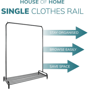 Clothes Rail In Black Powder Coating