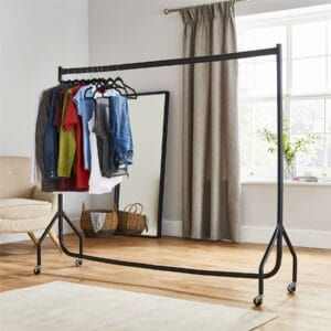 Clothes Rail w/ Wheels Steel Heavy Duty