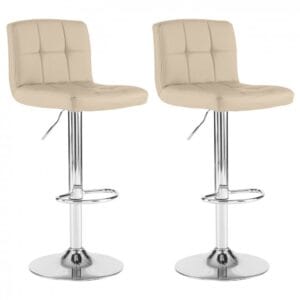 Bar Stool Faux Leather w/ Chrome Leg