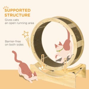 PawHut Cat Wheel with Brake Scratching Pads