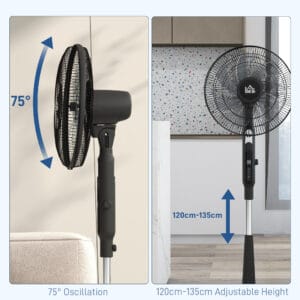 Homcom Standing Fan 12V DC w/ Oscillation