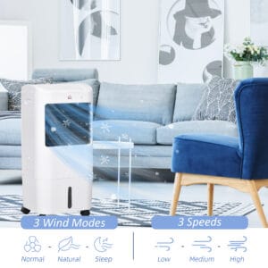 Homcom Air Cooler w/ Oscillation Ice Packs