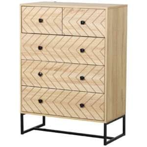 Homcom Chest Of 5 Drawers Storage Unit
