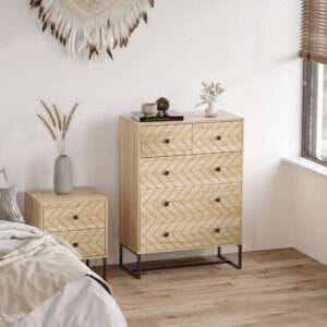 Homcom Chest Of 5 Drawers Storage Unit