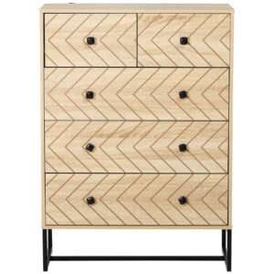 Homcom Chest Of 5 Drawers Storage Unit
