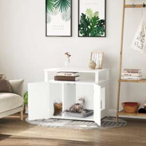 Pawhut Litter Box Tabletop Side Table