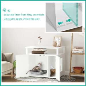 Pawhut Litter Box Tabletop Side Table