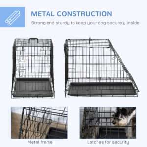 Pawhut Car Dog Cage Metal Collapsible