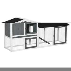 Pawhut 2-Tier Wooden Rabbit Hutch