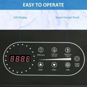 Homcom Ice Cream Maker 1.5L 3 Programs