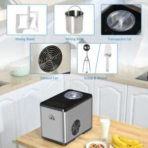 Homcom Ice Cream Maker 1.5L 3 Programs
