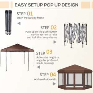 Outsunny Hexagonal Gazebo Shelter