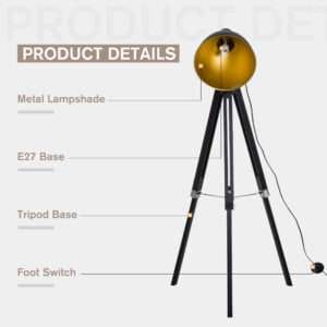 Homcom Tripod Floor Lamp Retro Dome