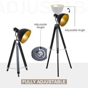 Homcom Tripod Floor Lamp Retro Dome