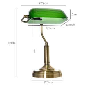 Homcom Banker's Table Lamp Desk Lamp