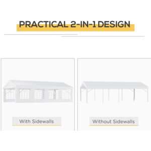 Outsunny 8m Gazebo Garden Marquee White