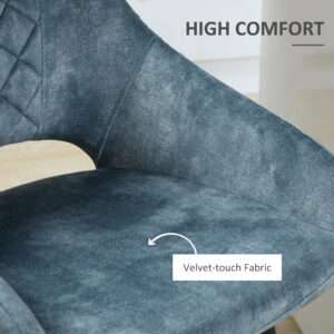 Homcom Bar Stools Set of 2 Velvet-Touch