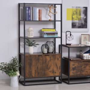 Storage Cabinet w/ 3 Shelves & Cupboard