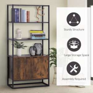 Storage Cabinet w/ 3 Shelves & Cupboard