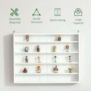 Wall Display Shelf Unit Cabinet w/ Shelves