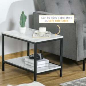 Homcom Coffee Table Set of 2 Black