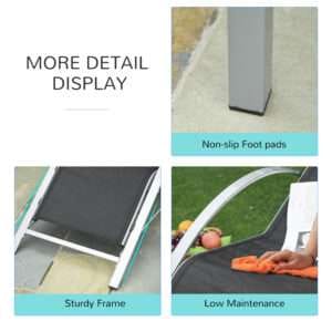 Outsunny Lounge Chair Set 3 Pieces w/ Table