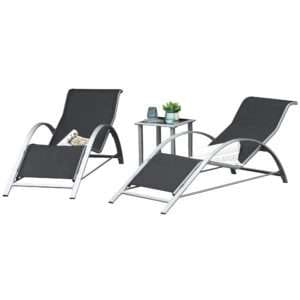 Outsunny Lounge Chair Set 3 Pieces w/ Table
