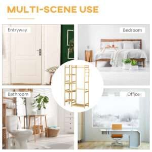 Homcom Bamboo Coat Rack w/ Hooks