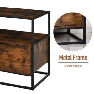 Homcom Side Table w/ Drawer Industrial-Style