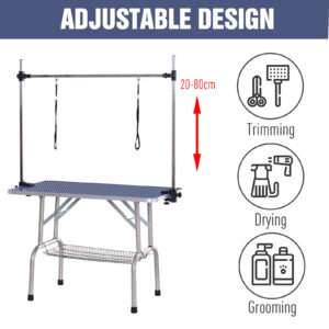 Pawhut Dog Grooming Table Metal Adjustable