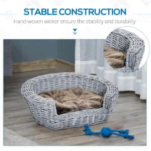Pawhut Dog Sofa Bed Elevated Wicker