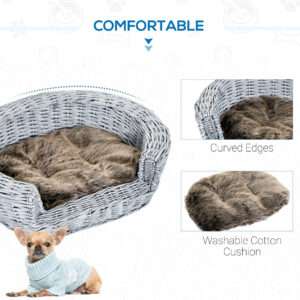 Pawhut Dog Sofa Bed Elevated Wicker