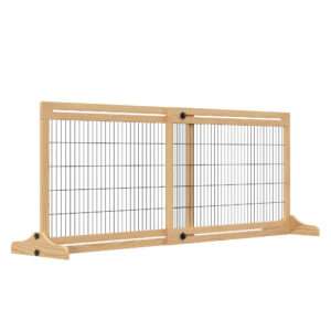 Pawhut Adjustable Wooden Pet Gate