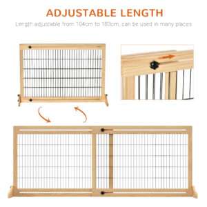 Pawhut Adjustable Wooden Pet Gate