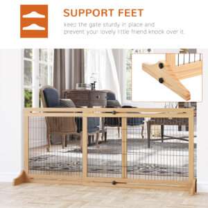 Pawhut Adjustable Wooden Pet Gate